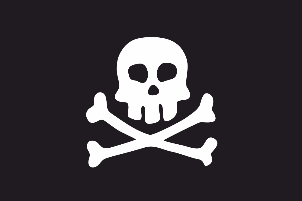 Drapeaux Flags Pirate Crane & os 1296 pirate (crane pirates pavillon etamine